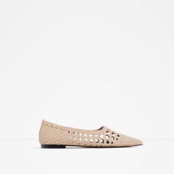 Zara TRF limited edition open work ballet flats 🌾  Sz39 (8 US) - Picture 2 of 12